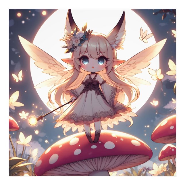 Impression Photo Anime Girl Pixie Hippie Lune Fée (Devant)