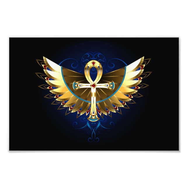 Impression Photo Ankh or avec ailes (Devant)
