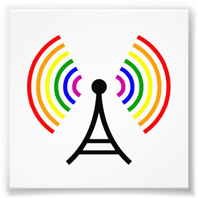 Impression Photo Antenne du signal arc-en-ciel WiFi gay (Devant)