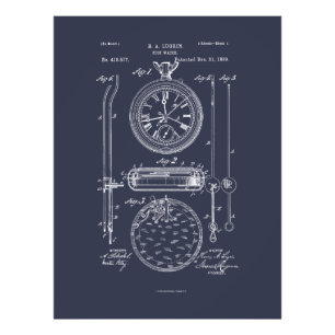 Impression Photo Antique Stopwatch, 1889 Brevet