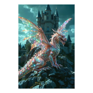 Impression Photo *~* AP88 Château Imaginaire Dragon Mur Artwork 16