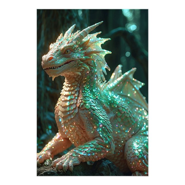 Impression Photo *~* AP88 Imaginaire chatoyant Mur Dragon Art 8 (Devant)