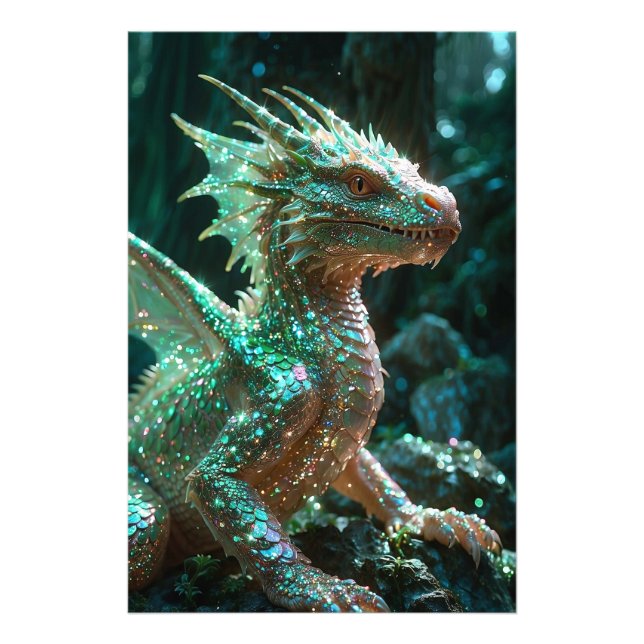 Impression Photo *~* AP88 Imaginaire étincelant Mur Dragon Art 23 (Devant)