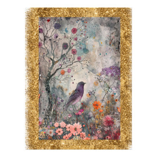 Impression Photo *~ AP95 Art floral fantaisiste Nature Paillettes d
