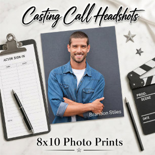 Impression Photo Appels de casting - Têtes - Fond perdu 8x10 Texte