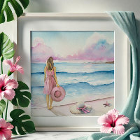 Aquarelle au bord du rivage