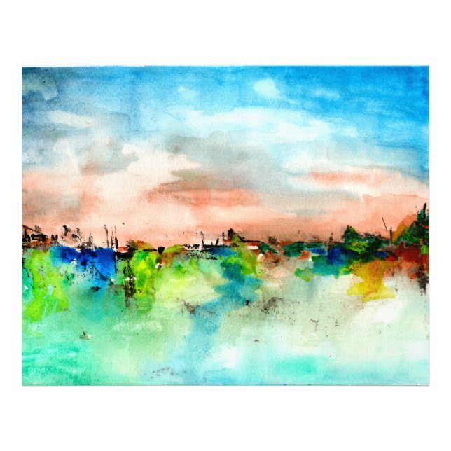 Impression Photo Aquarelle couleur paysage Abstrait Imprimer (Devant)