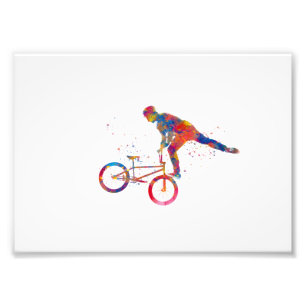 Impression Photo aquarelle course de vélo bmx