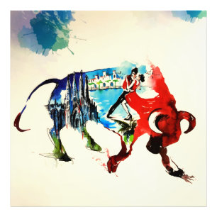 Impression Photo Aquarelle d'amour de Vintage voyage de l'Espagne