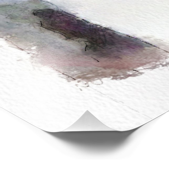 Impression Photo Aquarelle de libellule Pastel Arrière - plan blanc (Coin)