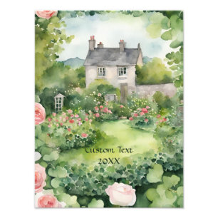 Impression Photo Aquarelle esthétique Custon Irish Village Cottage