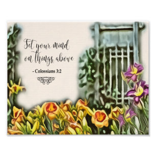 Impression Photo Aquarelle Fleurs Bible chrétienne Verse Art Imprim