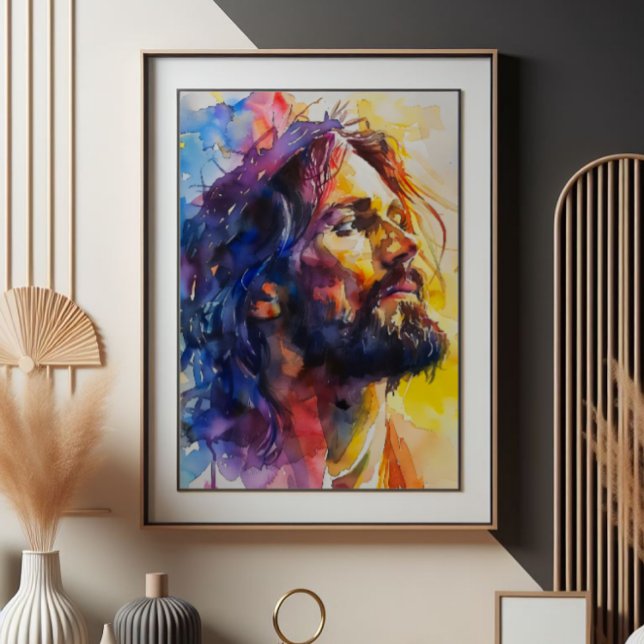 Impression Photo Aquarelle Jésus Christ (Créateur téléchargé)