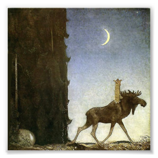 Impression Photo Aquarelle "Leap the Elk" par John Bauer (Devant)