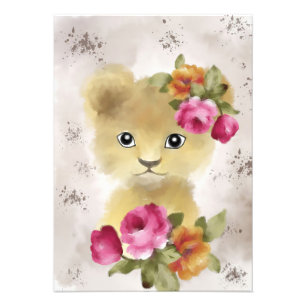Impression Photo Aquarelle Lion Baby Lion
