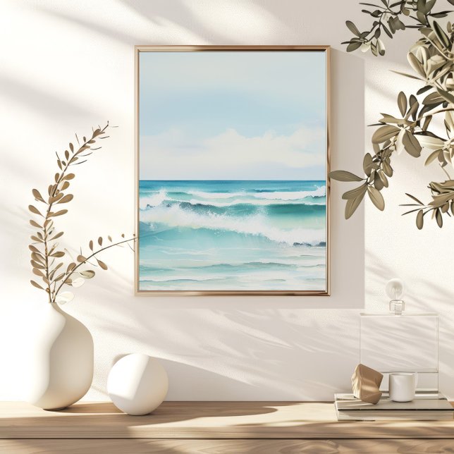 Impression Photo Aquarelle Turquoise Ocean Wall Art (Créateur téléchargé)