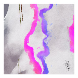 Impression Photo Aquarelle violet et rose Abstrait