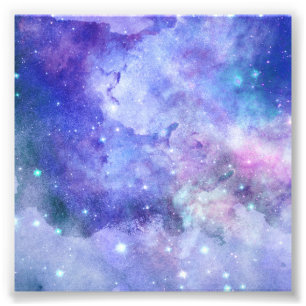 Impression Photo Aquarelle violette étoile Sky Space Lover Galaxy