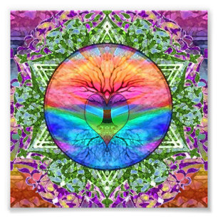 Impression Photo Arbre de la vie apaisant dans des couleurs