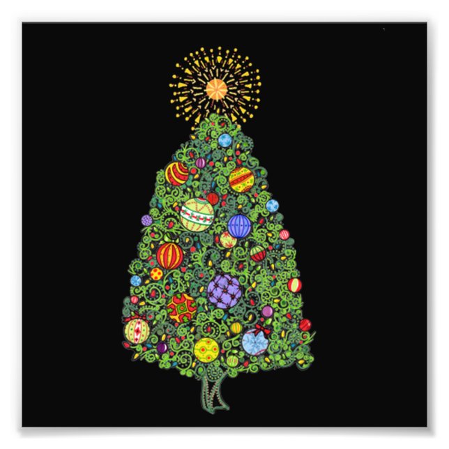 Impression Photo Arbre de Noël brillant (Devant)