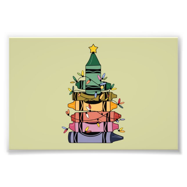 Impression Photo Arbre de Noël Enseignant Vie Cadeau Enseignement (Devant)