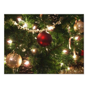 Impression Photo Arbre de Noël I Vacances Plutôt vert et rouge