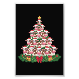 Impression Photo Arbre de Noël Vache Drôle Amateur de Vaches Noël