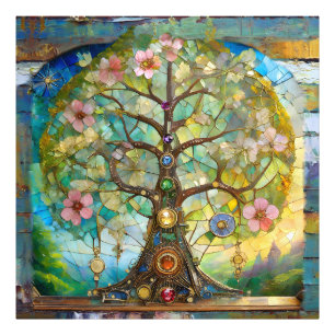 Impression Photo Arbre de Vie Fleurissant des 7 Chakras