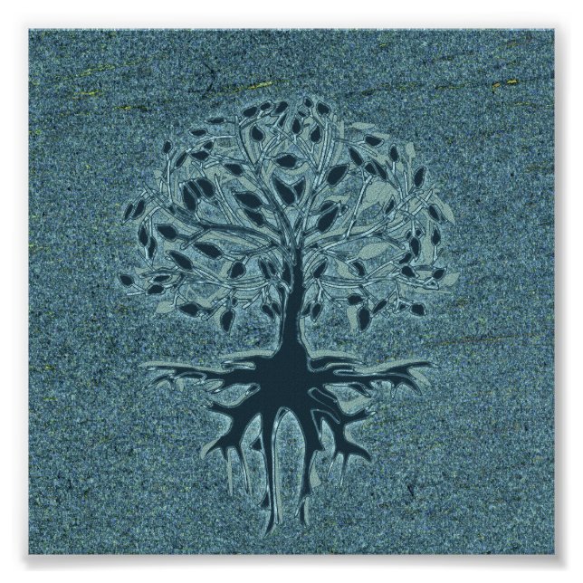 Impression Photo Arbre de vie turquoise (Devant)