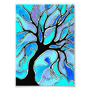 Impression Photo Arbre d'hiver dans le bleu