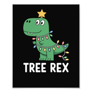 Impression Photo Arbre Drôle Rex Noël Dinosaure Vacances Jeux de Mo