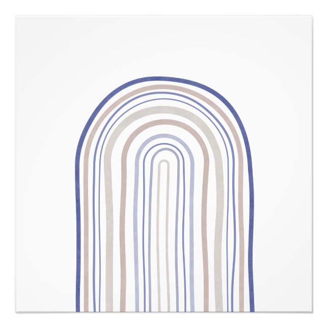 Impression Photo Arches du milieu du siècle - Bleu et Beige (Devant)