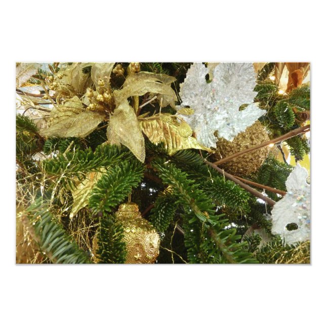 Impression Photo Argent et or Noël Arbre II (Devant)