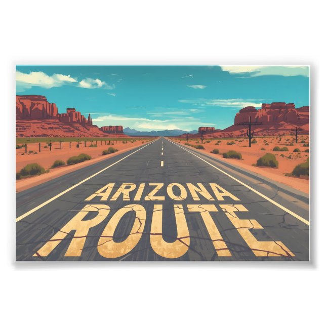 Impression Photo Arizona Route Desert Road Graphic Art (Devant)