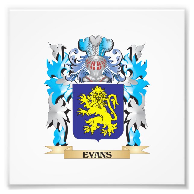 Impression Photo Armoiries d'Evans - Armoiries de la famille (Devant)