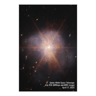 Impression Photo Arp 220 (image NIRCam et MIRI) James Webb (JWST)