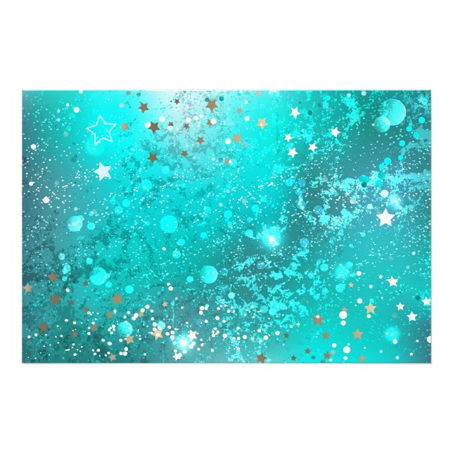 Impression Photo Arrière - plan à huile Turquoise de la menthe (Devant)