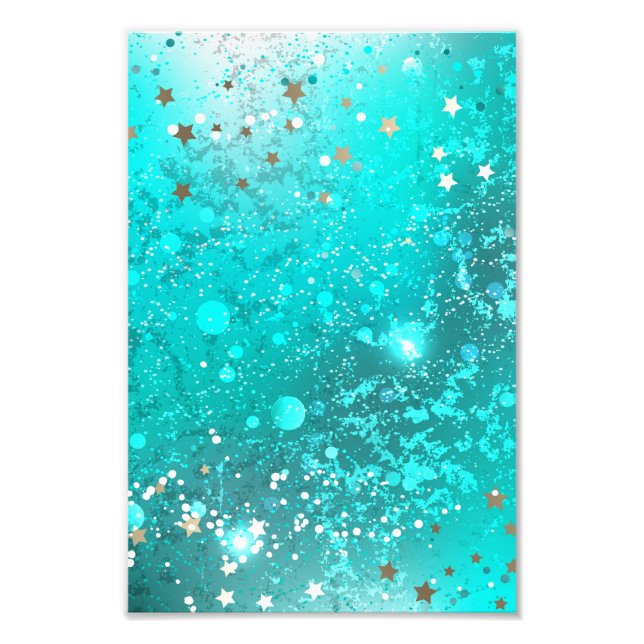 Impression Photo Arrière - plan à huile Turquoise de la menthe (Devant)