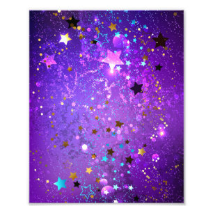Impression Photo Arrière - plan de feuille violet avec étoiles