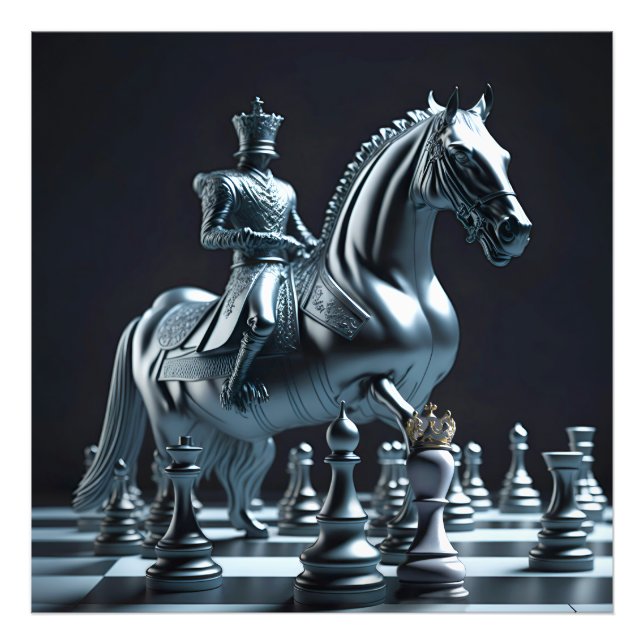 Impression Photo Arrière - plan de jeu d'échecs (Devant)