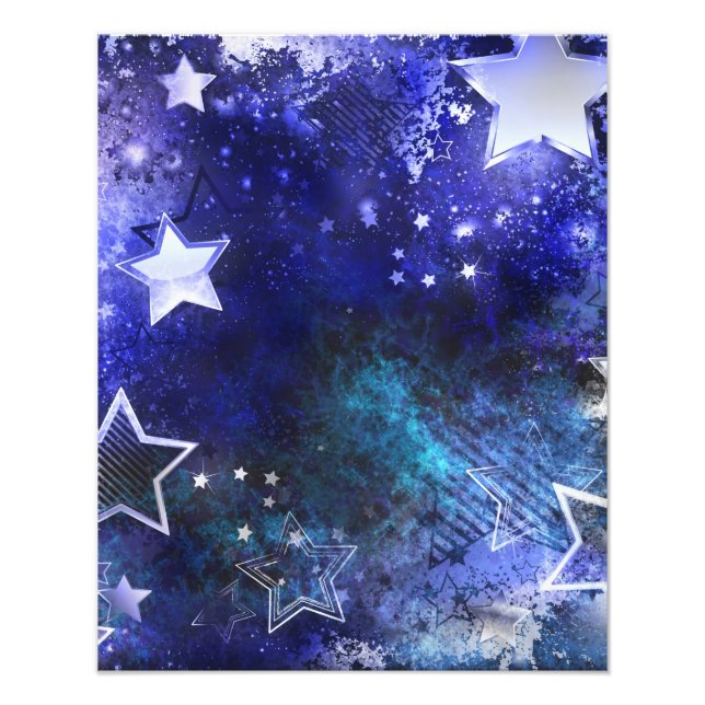 Impression Photo Arrière - plan spatial avec étoiles (Devant)