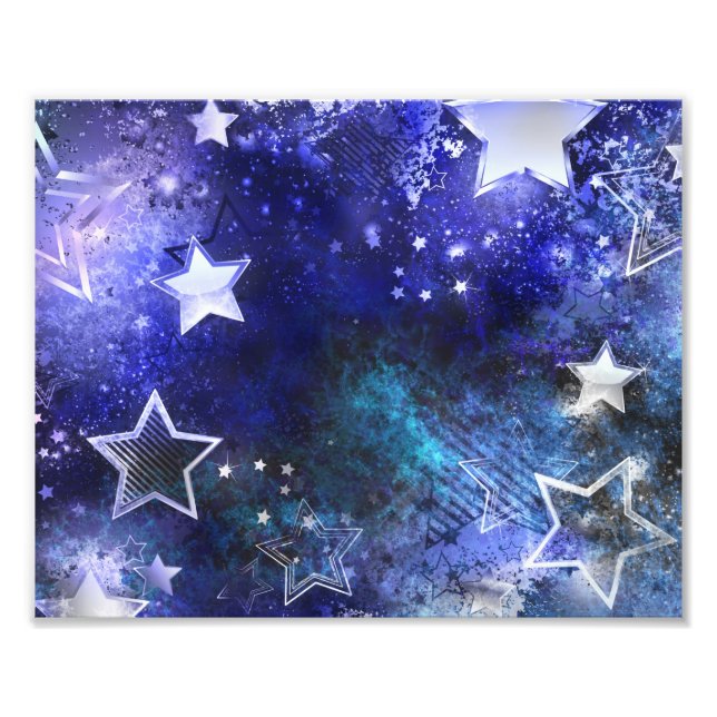 Impression Photo Arrière - plan spatial avec étoiles (Devant)