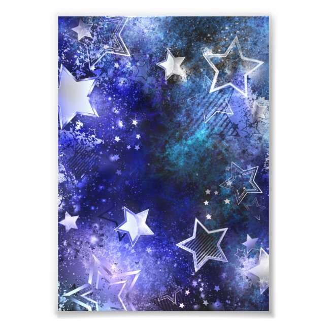 Impression Photo Arrière - plan spatial avec étoiles (Devant)