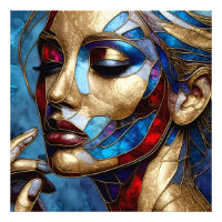 Art Abstrait en vitrail du visage d'une femme