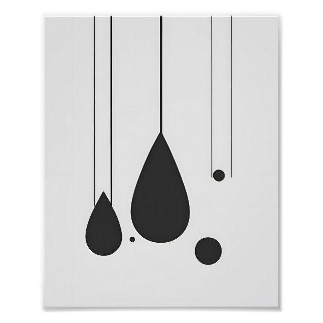 Impression Photo Art Abstrait minimaliste noir et blanc (Devant)