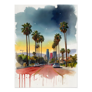Impression Photo art aquarelle Los Angeles