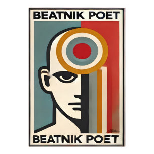 Impression Photo Art Beatnik Poète Moderne du Milieu du Siècle
