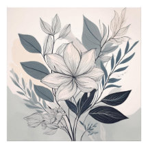 Art de ligne florale minimaliste