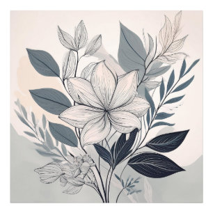 Impression Photo Art de ligne florale minimaliste