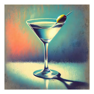 Impression Photo Art de Martini du milieu du siècle J'adore le Blue